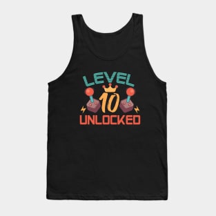 Level 10 Unlocked Gamers Birthday Gift Level 10 Gaming Gift Tank Top